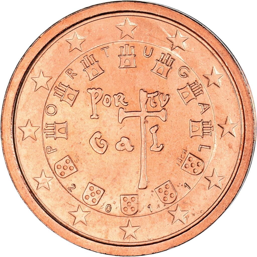 Portugalsko,
2 euro centy,
2011