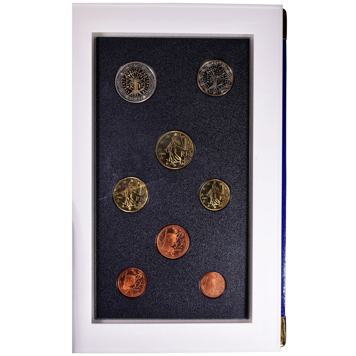 Francie,
1 cent až 2 eura,
2001