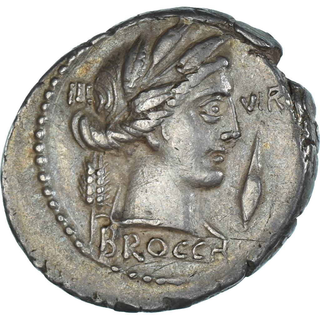 Mince,
L. Furius Brocchus,
denár