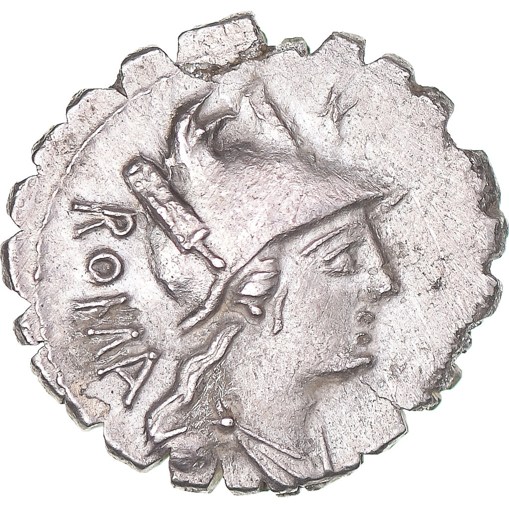 Mince,
C. Poblicius Q.f.,
Denár Serratus