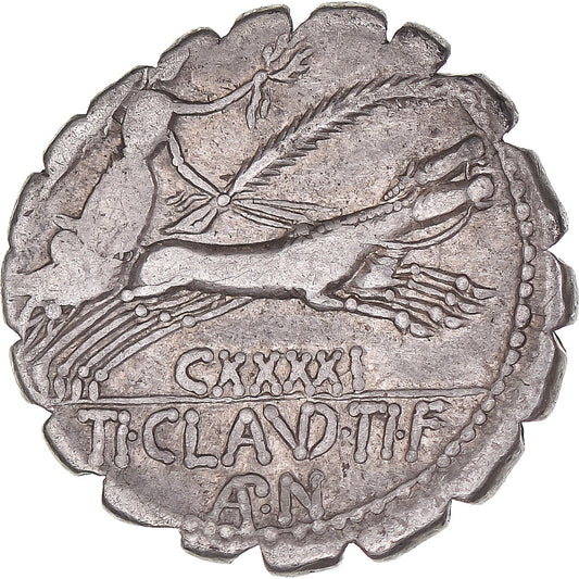 Mince,
Ti. Claudius Ti. F. Ap. n. Nero,
Denár Serratus