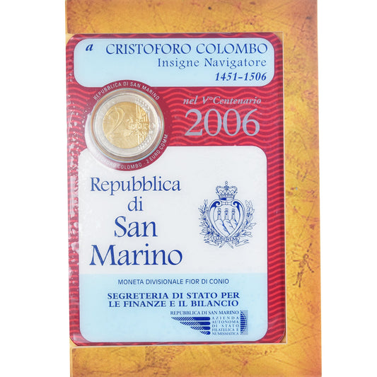 San Marino,
2 eura,
Christophe Colomb
