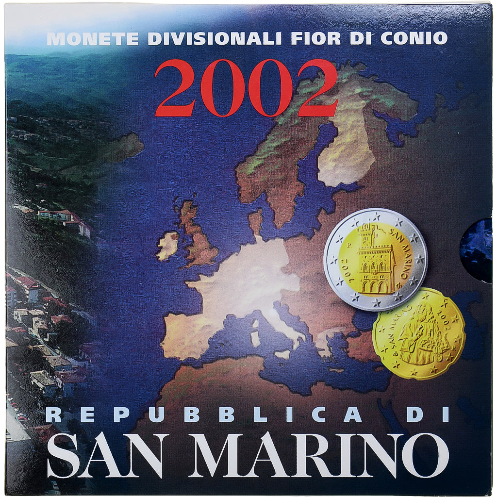 San Marino,
1 cent až 2 eura,
2002