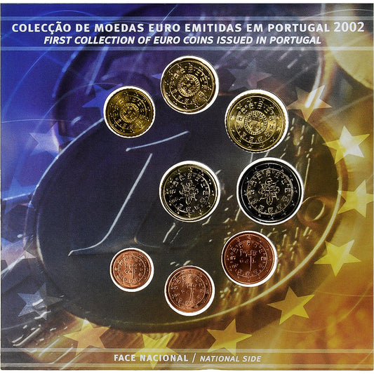 Portugalsko,
1 cent až 2 eura,
2002