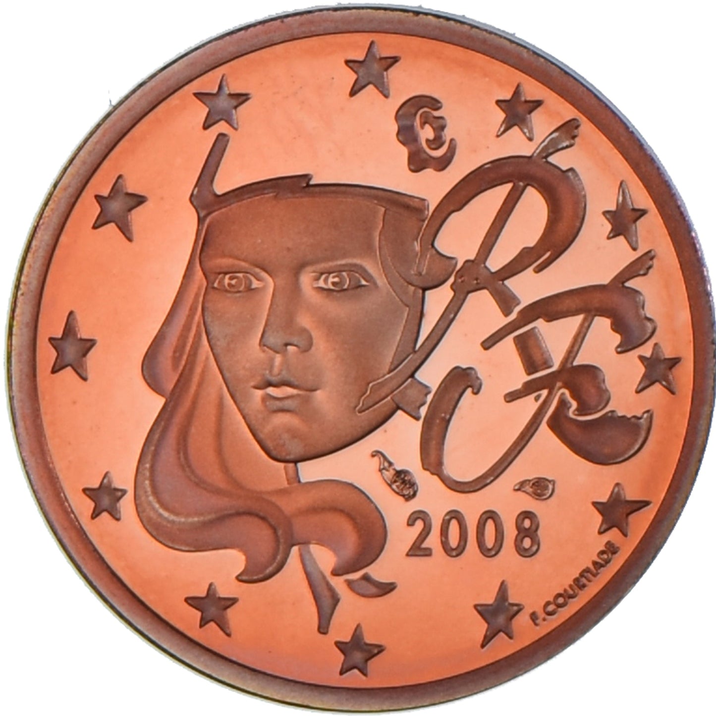 Francie,
2 euro centy,
2008