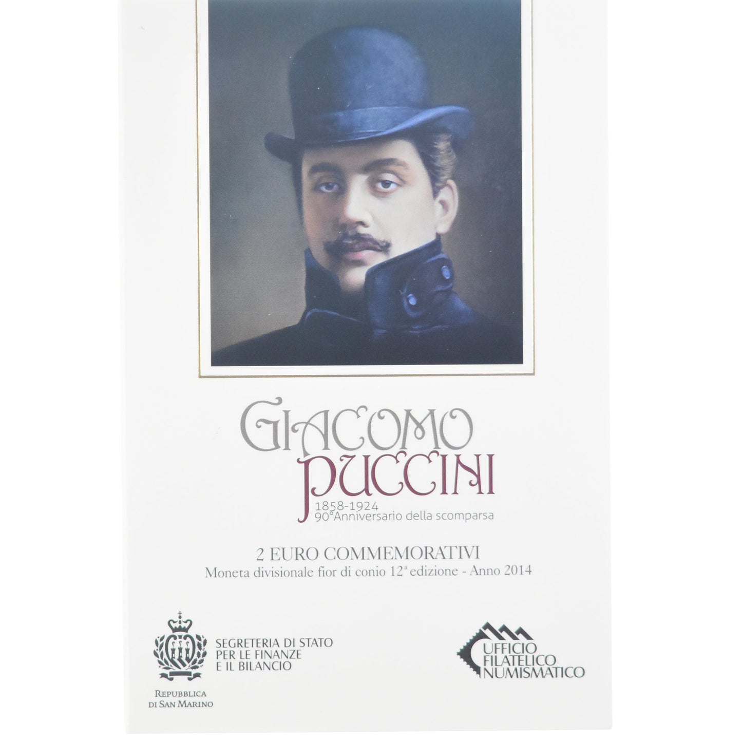 San Marino,
2 eura,
Giacomo Puccini