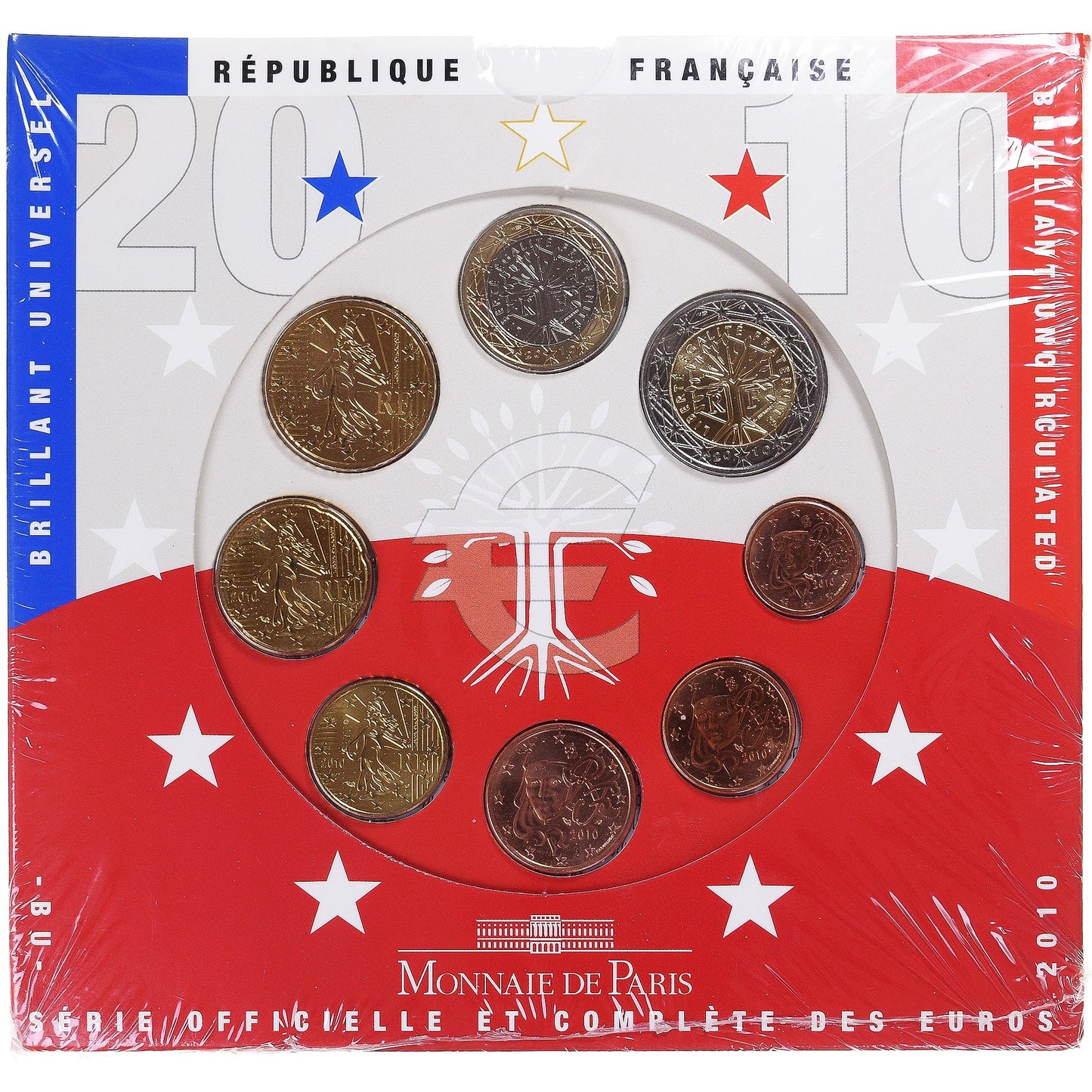 Francie,
Monnaie de Paris,
1 cent až 2 eura