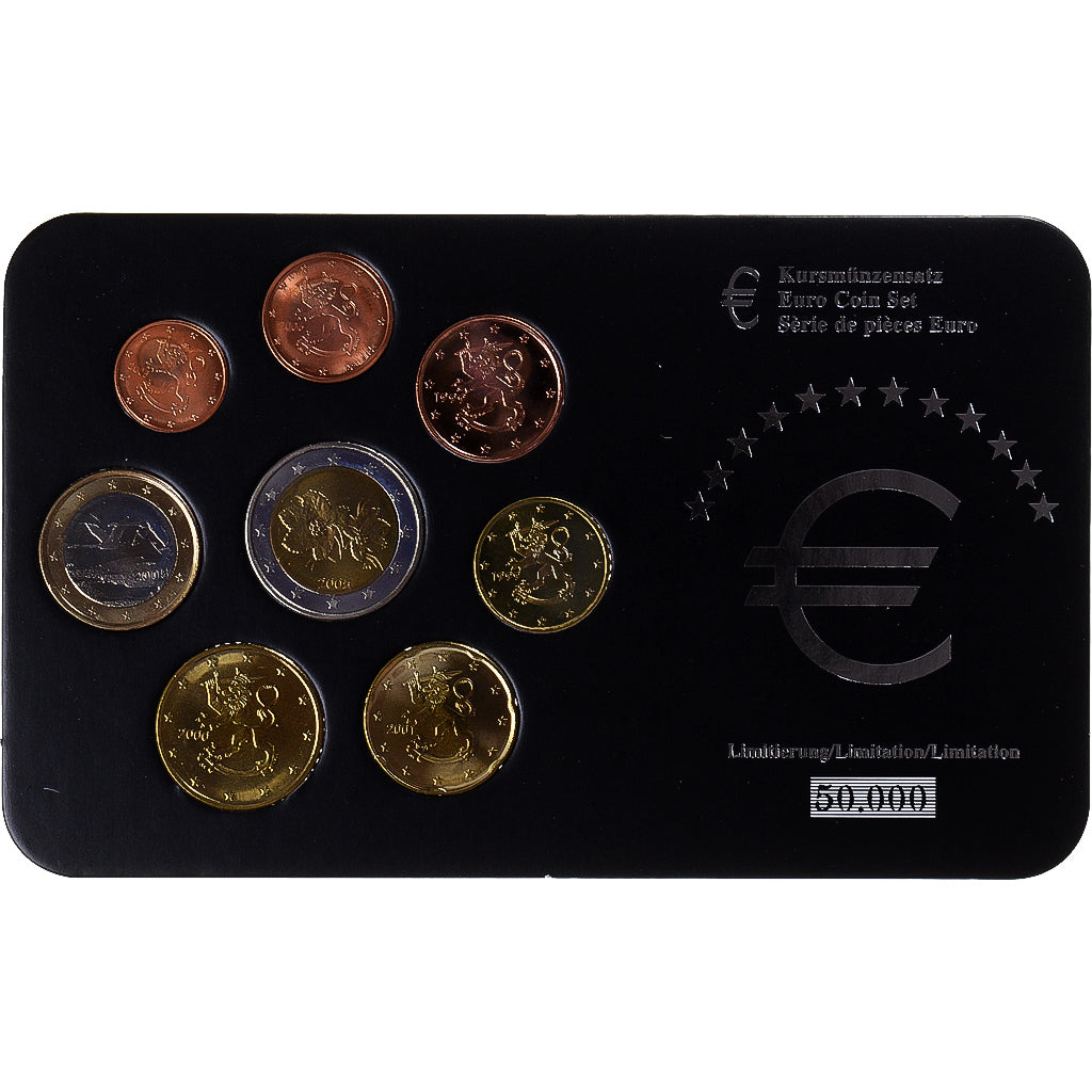 Finsko,
1 cent až 2 eura,
2000–2005
