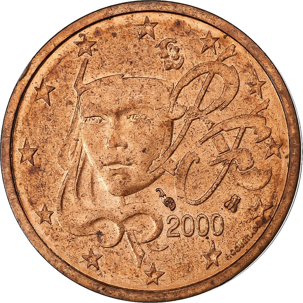 Francie,
2 euro centy,
Chyba dvojitého pozorování
