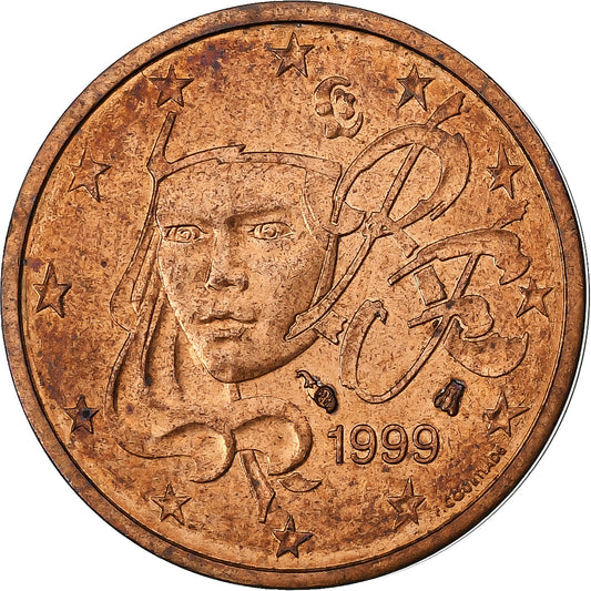 Francie,
2 euro centy,
Chyba dvojitého pozorování
