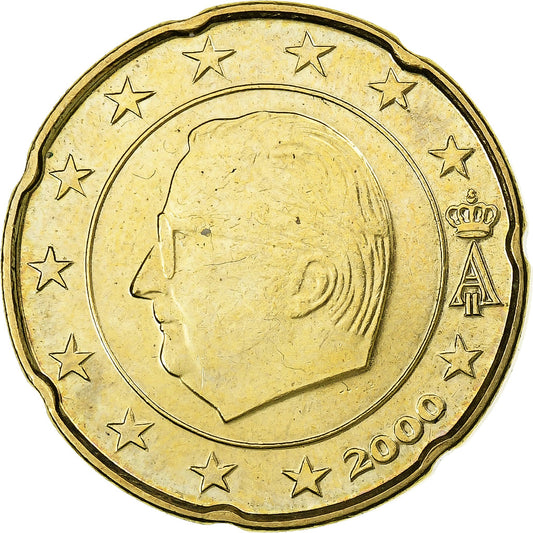 Belgie,
Albert II,
20 euro centů
