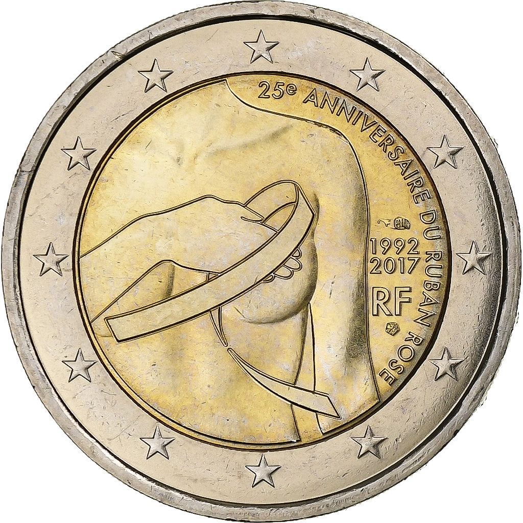 Francie,
2 eura,
Růže 25e Anniversaire du ruban
