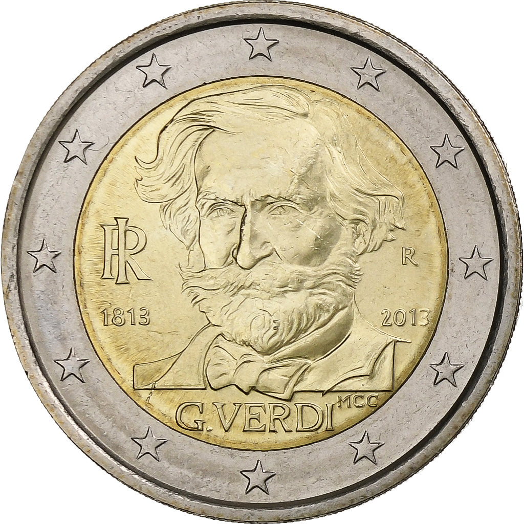 Itálie,
2 eura,
G. Verdi