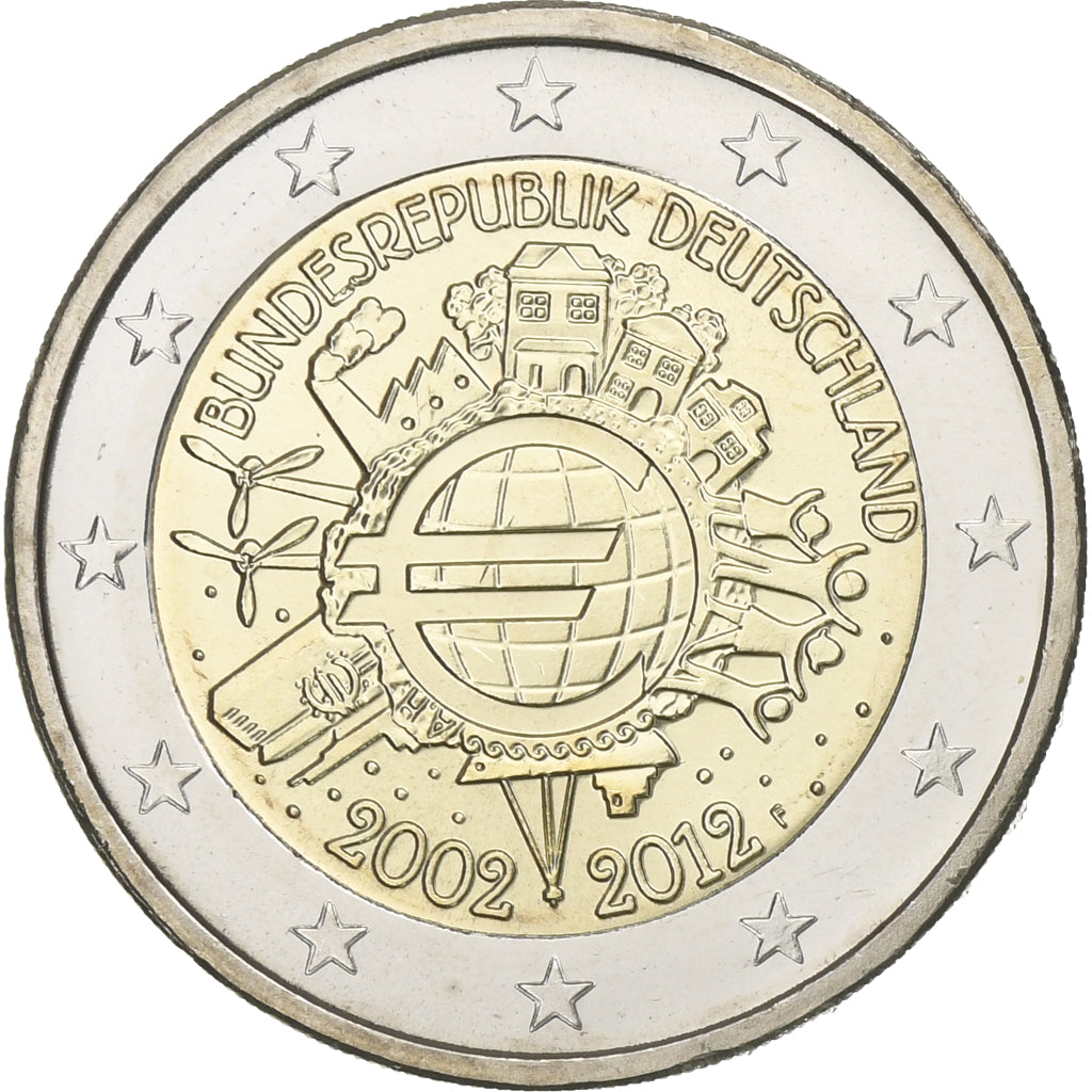 Německo,
2 eura,
2012