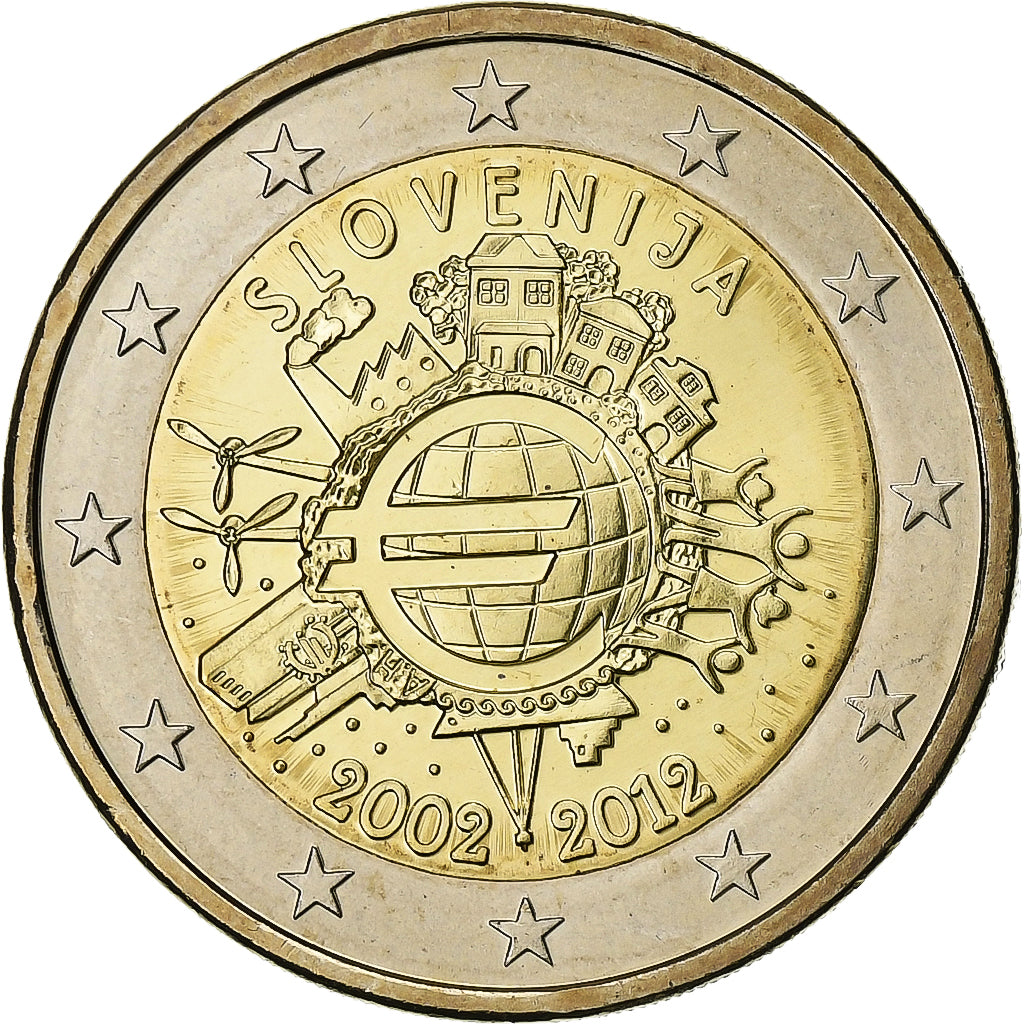 Slovinsko,
2 eura,
Euro 2002-2012