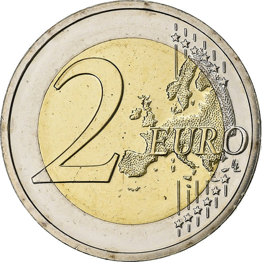 Nizozemí,
2 eura,
Drapeau européen