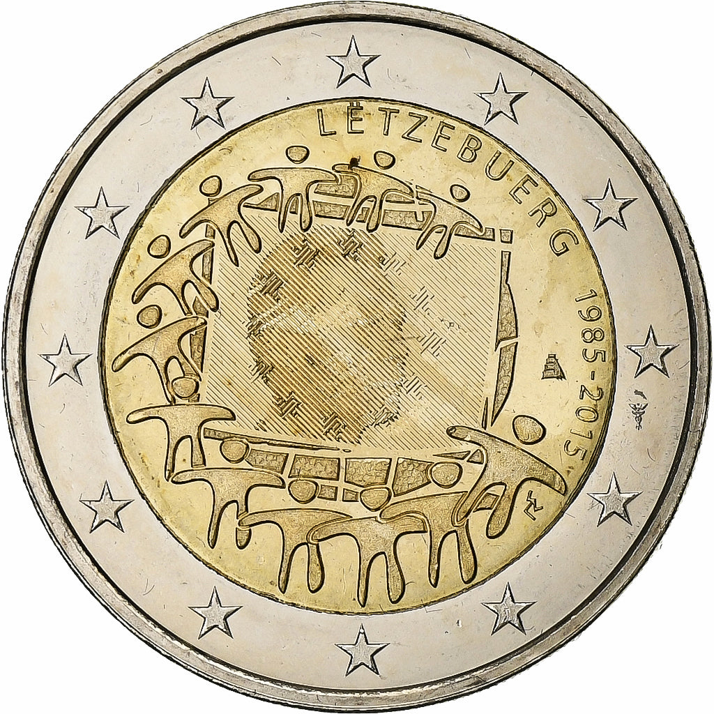 Lucembursko,
2 eura,
Drapeau européen