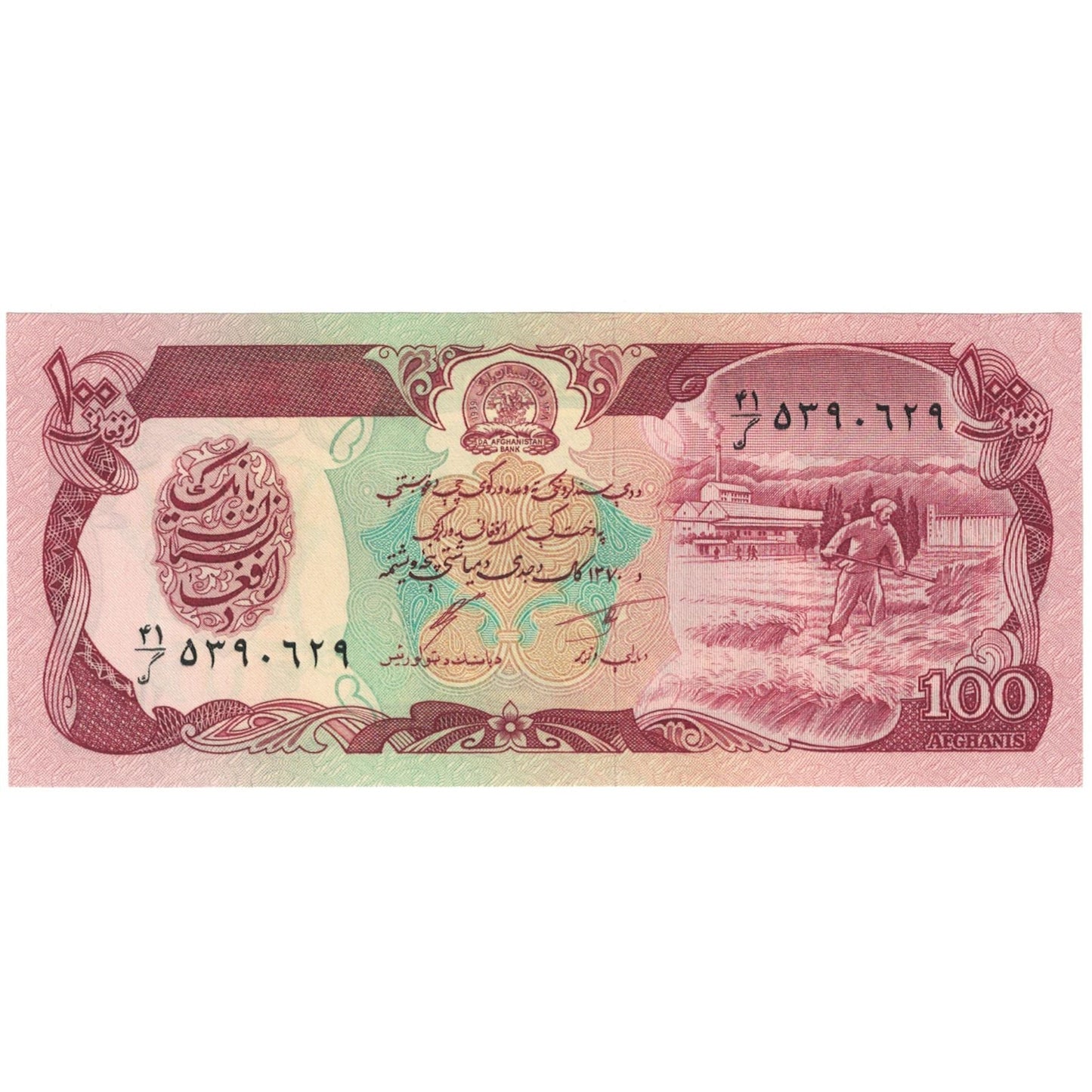 Bankovka,
Afghánistán,
100 Afghánců