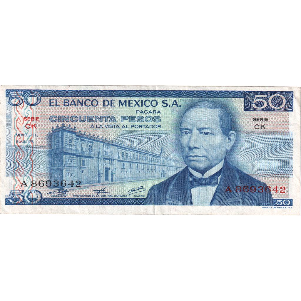 Mexiko,
50 pesos,
1976-07-08