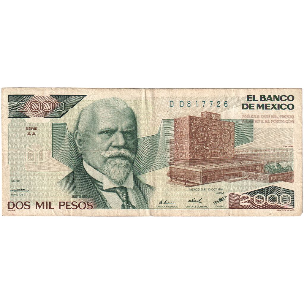 Mexiko,
2000 pesos,
1984-10-30