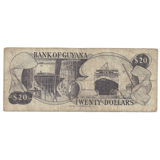 Bankovka,
Guyana,
20 dolarů