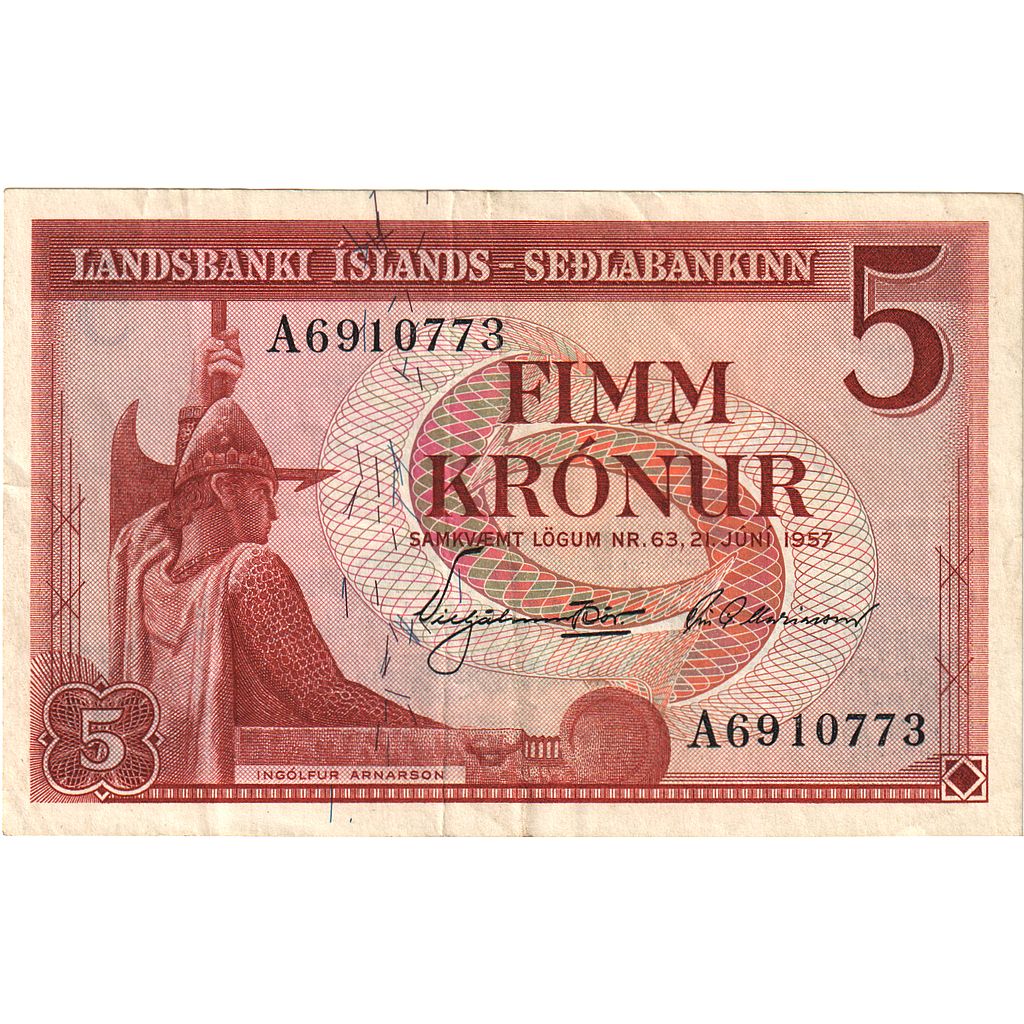Island,
5 korun,
1957-06-21