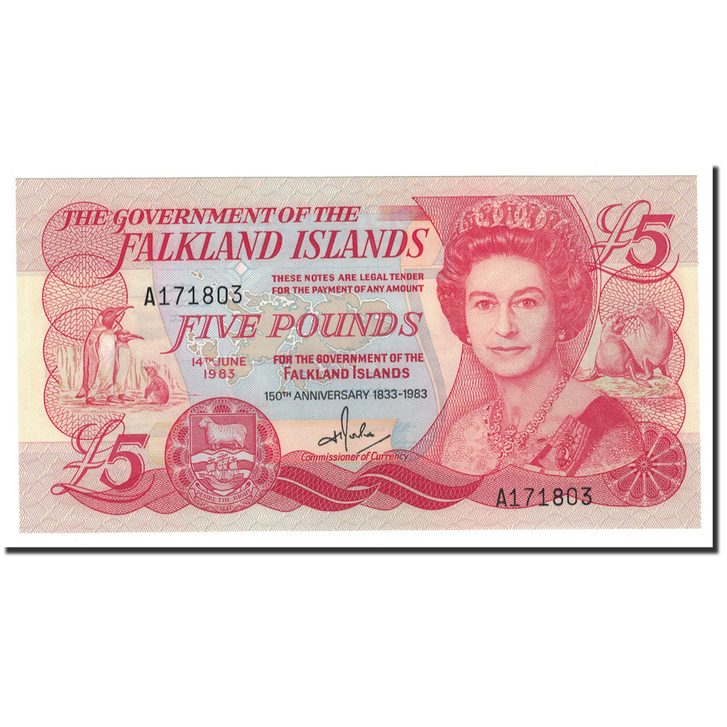 Bankovka,
Falklandské ostrovy,
5 liber