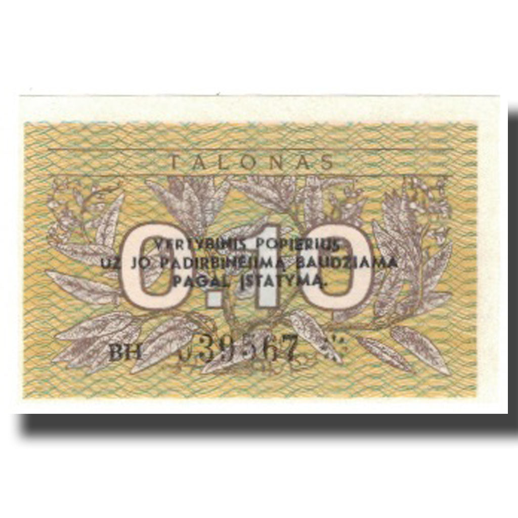 Bankovka,
Litva,
0,10 Talonas