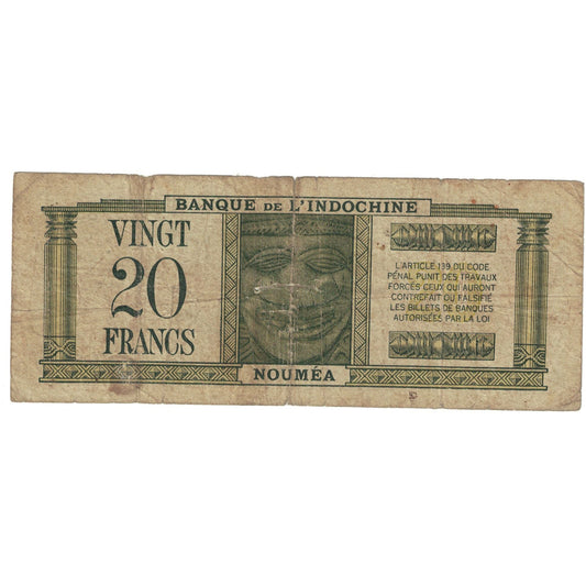 Bankovka,
Nové Hebridy,
20 franků