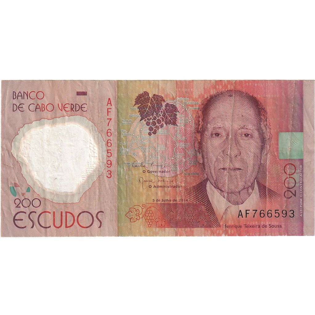 Bankovka,
Kapverdy,
200 escudo