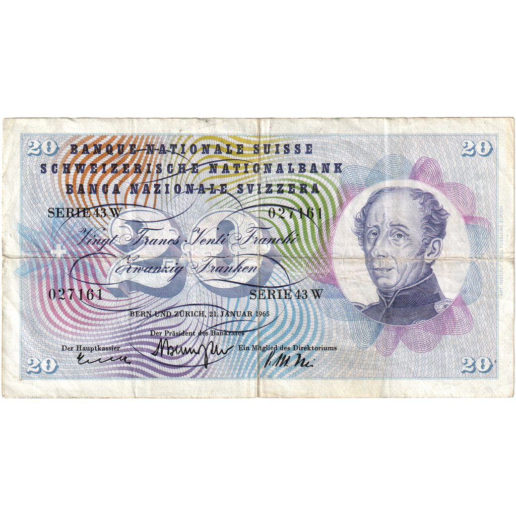 Švýcarsko,
20 Franken,
1965