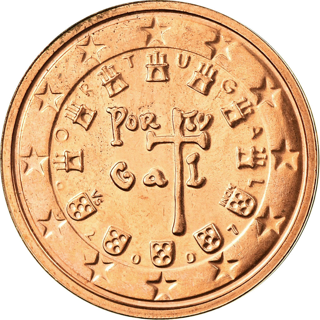 Portugalsko,
2 euro centy,
2007