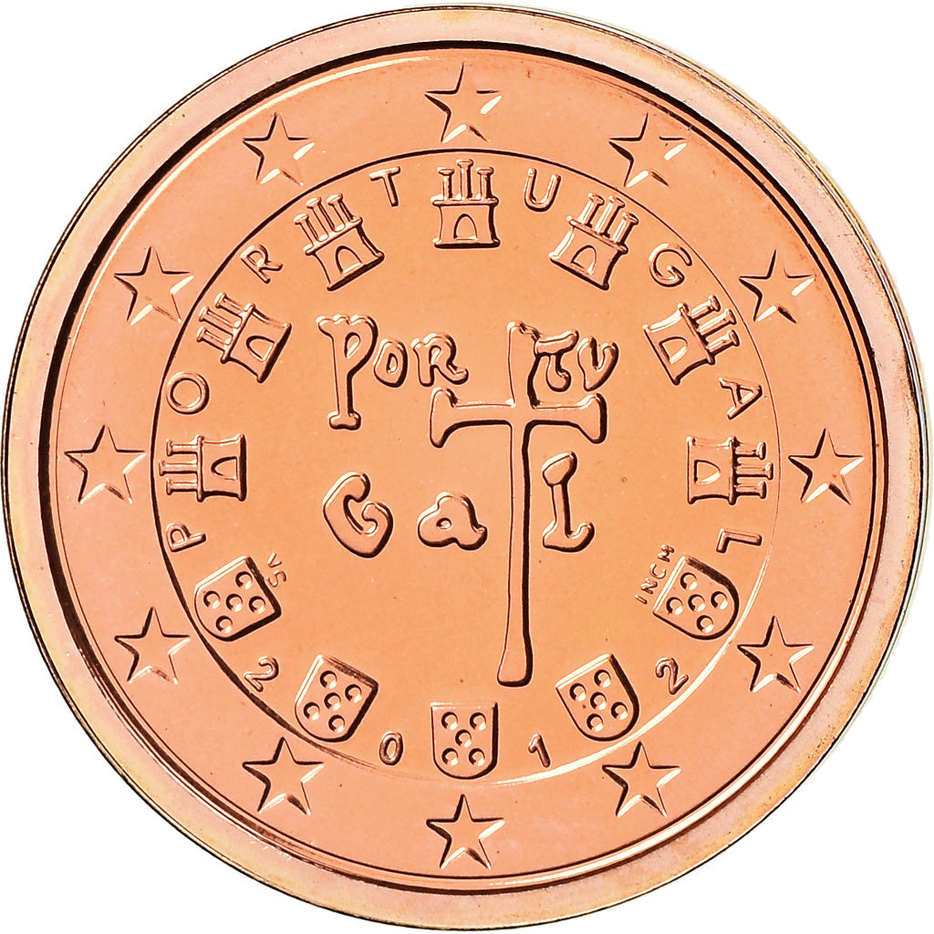 Portugalsko,
2 euro centy,
2012
