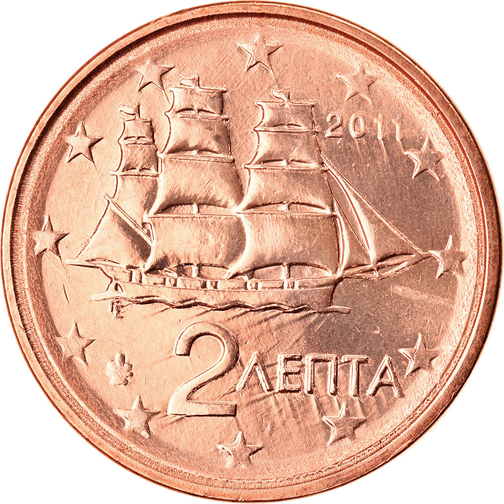 Řecko,
2 euro centy,
2011