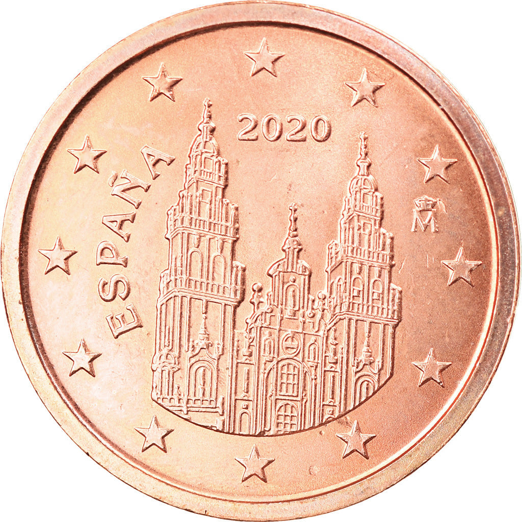Španělsko,
2 euro centy,
2020