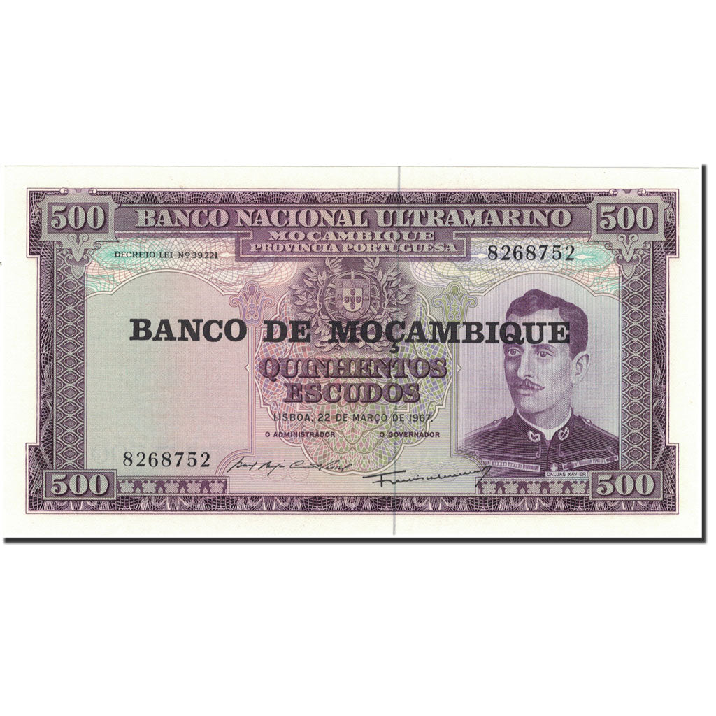 Bankovka,
Mosambik,
500 Escudos