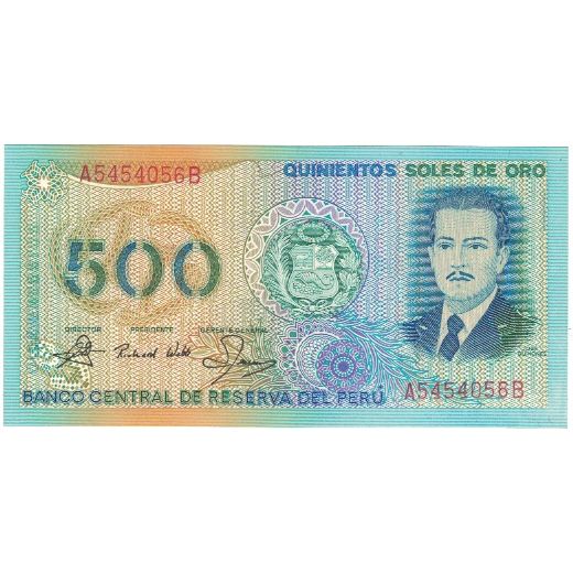 Bankovka,
Peru,
500 Soles De Oro