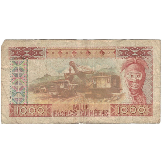 Bankovka,
Guinea,
1000 franků