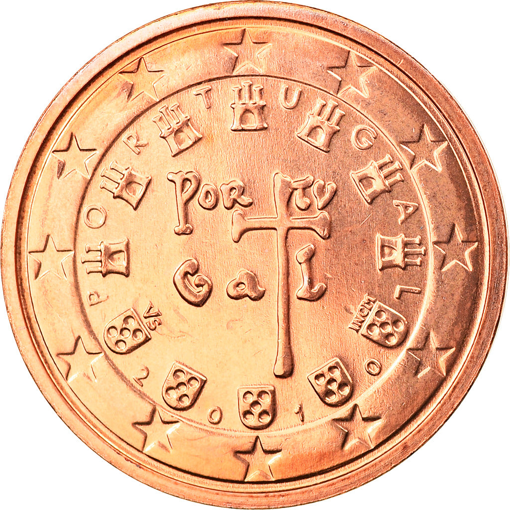 Portugalsko,
2 euro centy,
2010