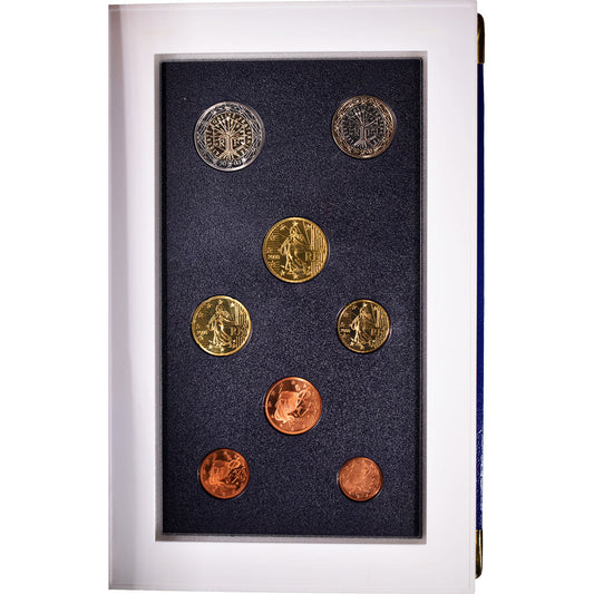 Francie, 
  
  1 cent až 2 eura, 
  
  2000