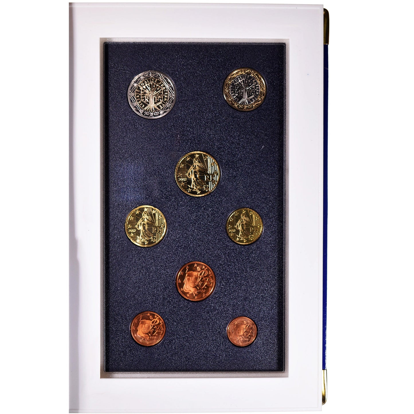 Francie, 
  
  1 cent až 2 eura, 
  
  2002