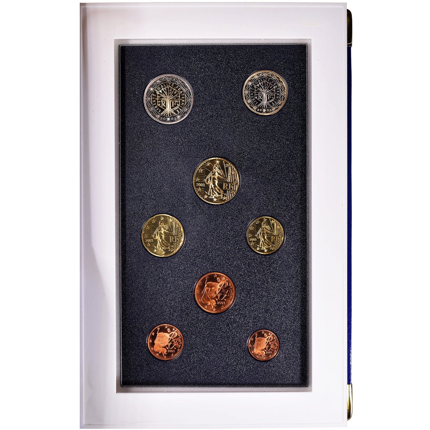 Francie, 
  
  1 cent až 2 eura, 
  
  2003