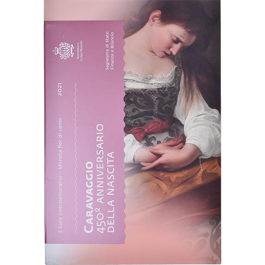 San Marino, 
  
  2 eura, 
  
  450 ans de la naissance de Caravage
