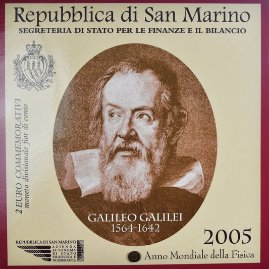 San Marino, 
  
  2 eura, 
  
  Galileo Galilei