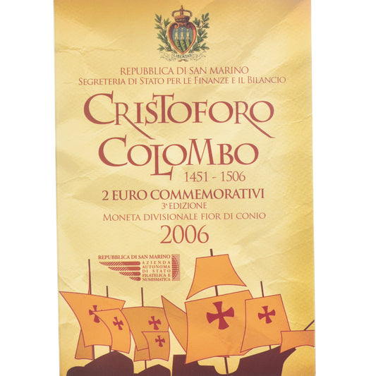 San Marino, 
  
  2 eura, 
  
  Christophe Colomb