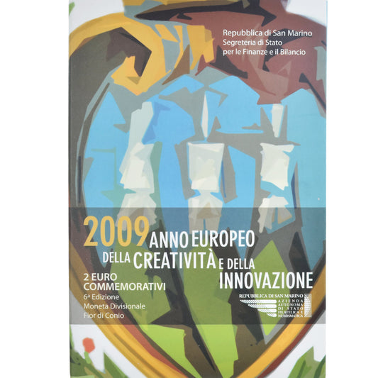 San Marino, 
  
  2 eura, 
  
  Année de la création et de l'innovation