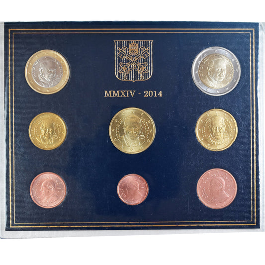 Vatikán, 
  
  1 cent až 2 eura, 
  
  2014