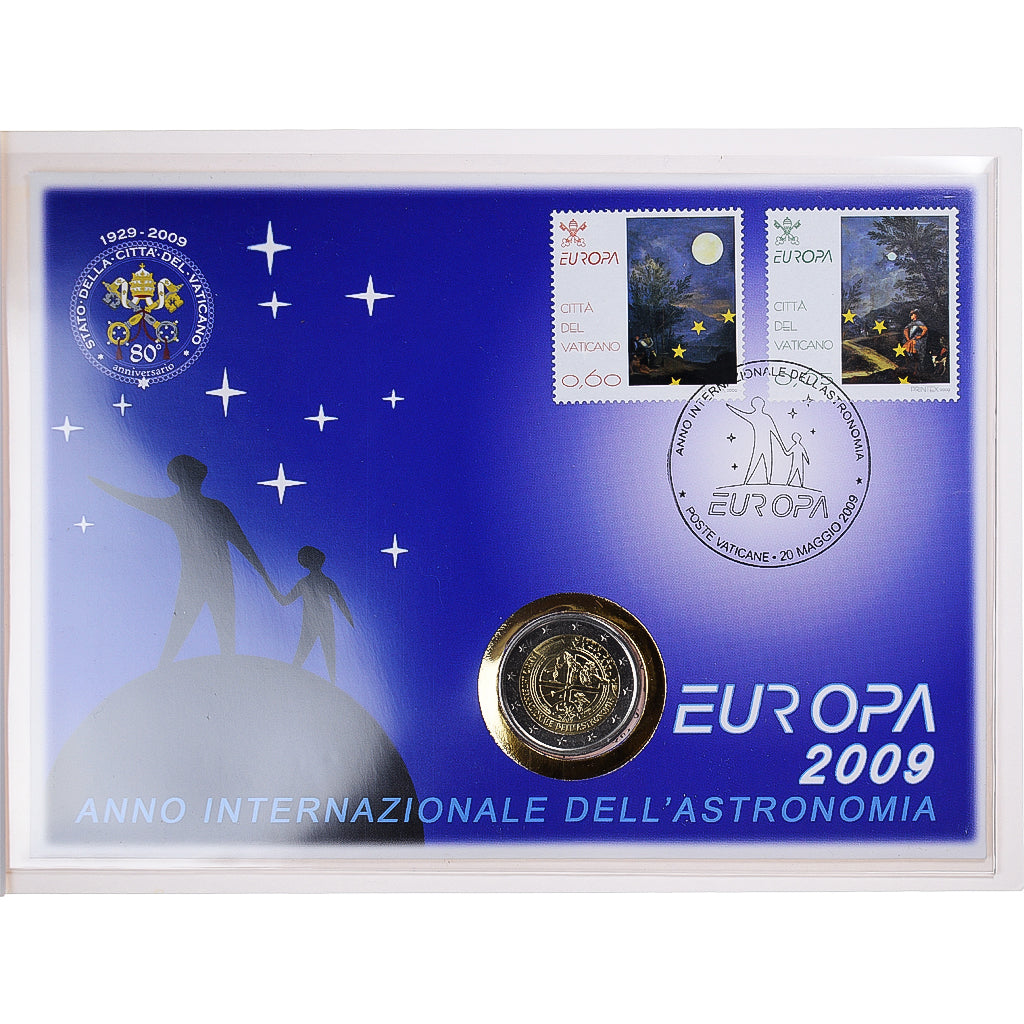 Vatikán, 
  
  2 eura, 
  
  Année internationale de l'Astronomie