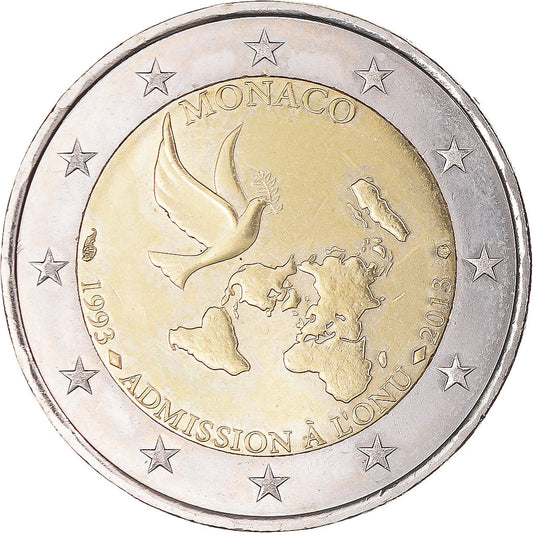 Monako, 
  
  2 eura, 
  
  Vstupné à l'ONU