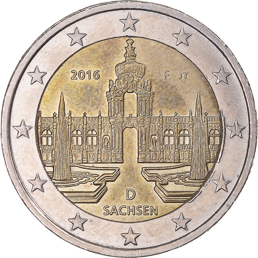 Německo, 
  
  2 eura, 
  
  Sachsen